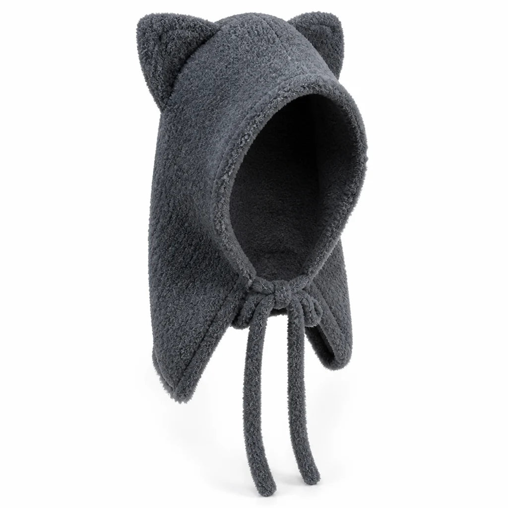 Capuchonmuts Gebreid – met Pluche Dierenoren