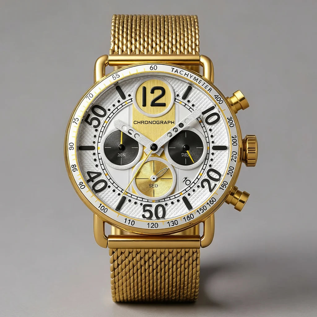 Chronograaf Heren 44 mm – met Milanese Mesh Band
