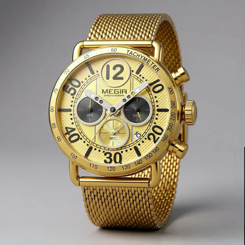 Chronograaf Heren 44 mm – met Milanese Mesh Band