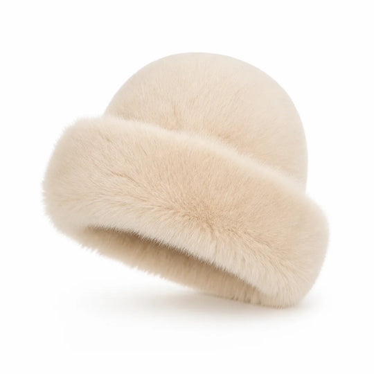 Cloche Hoed Kunstbont – Pluizig met Fleecevoering