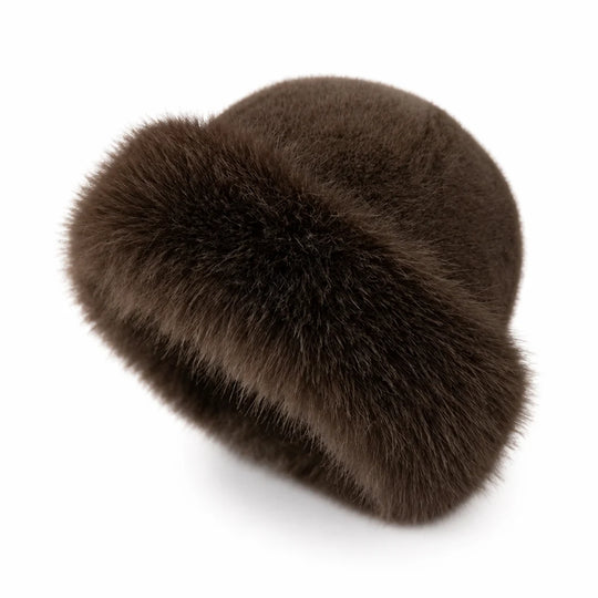 Cloche Hoed Kunstbont – Pluizig met Fleecevoering