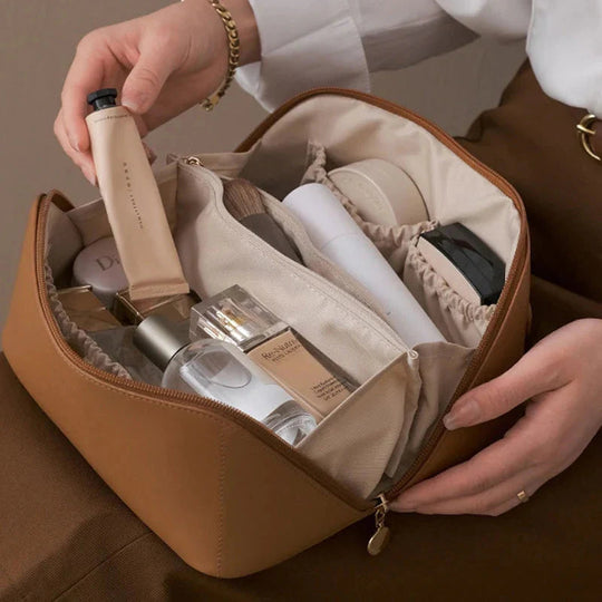 Cosmetische tas reizen groot - elegante make-up organizer voor dames met ritssluiting
