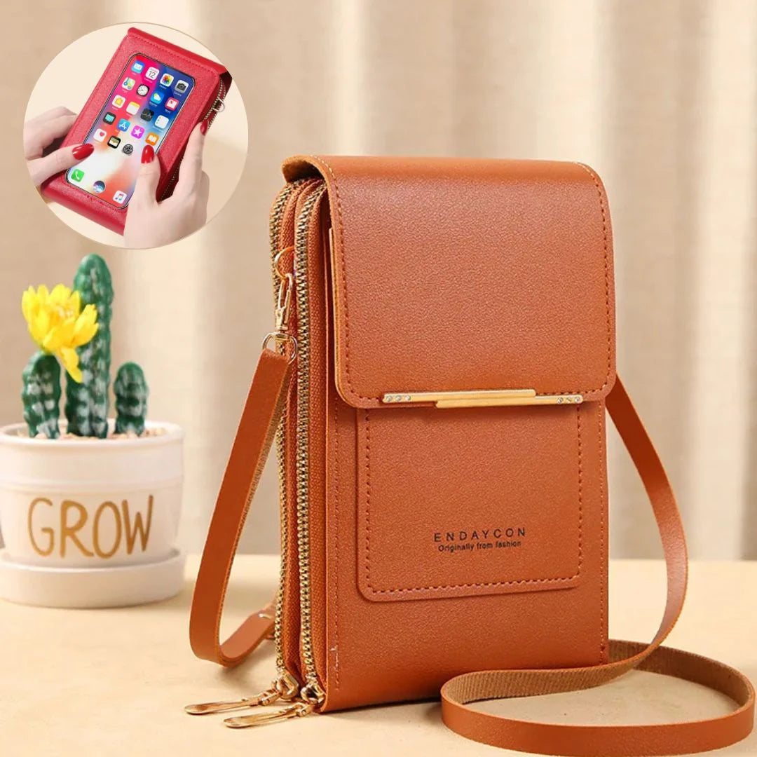 Crossbody Telefoontas Dames – PU Leer met Portemonnee & Verstelbare Band