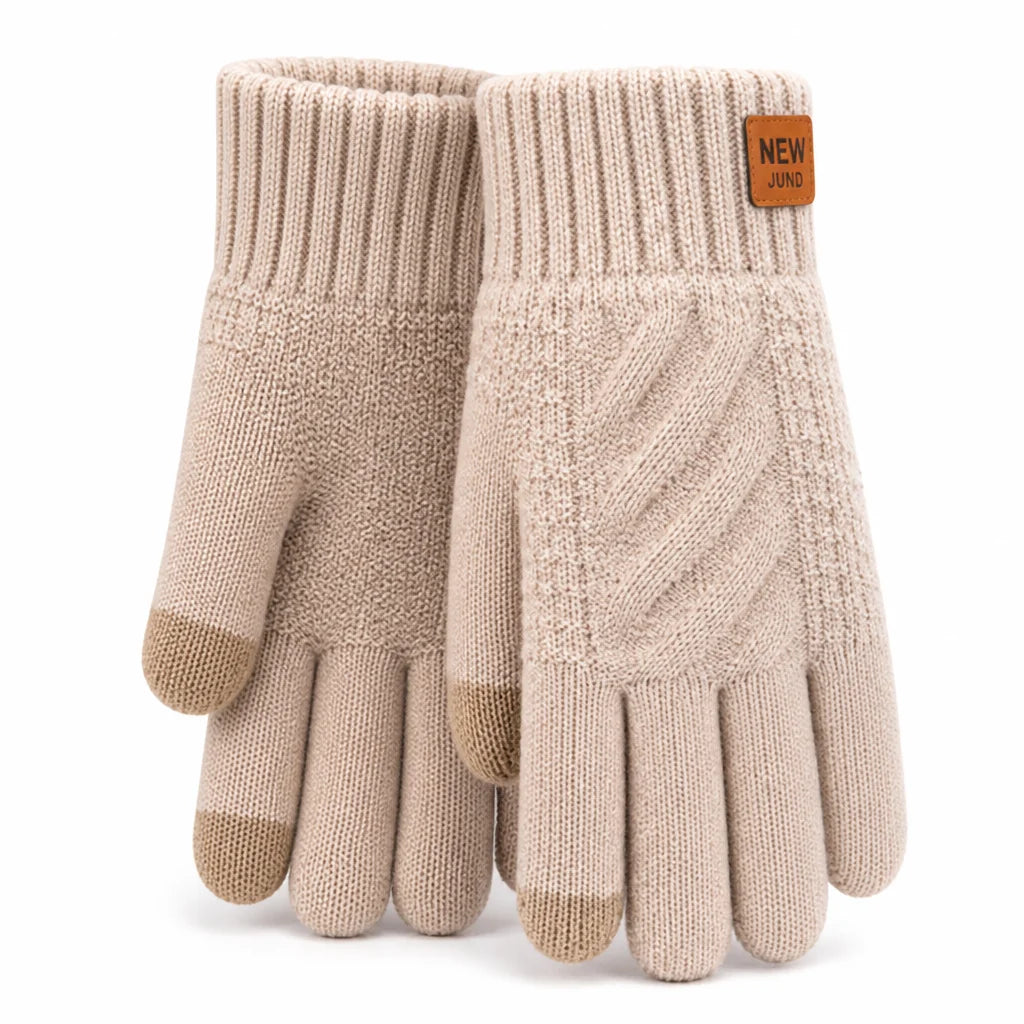 Dameshandschoenen Touchscreen – met Fleecevoering en Kabelpatroon
