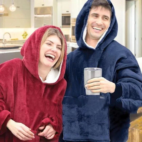 Deken-Hoodie One Size – met Warme Fleecevoering
