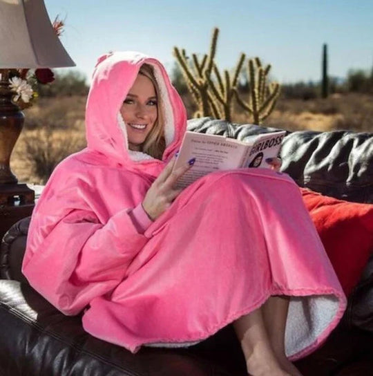 Deken-Hoodie One Size – met Warme Fleecevoering