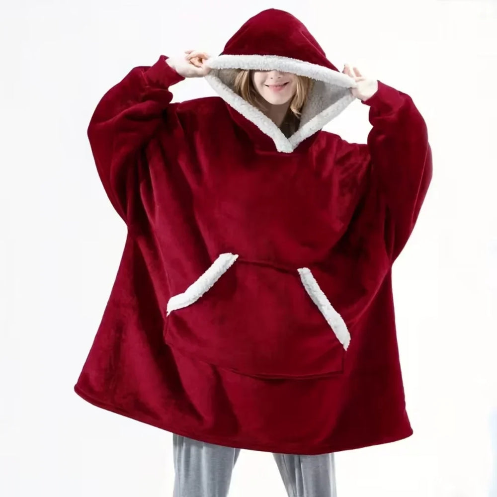 Deken-Hoodie Oversized – met Sherpa-Fleecevoering