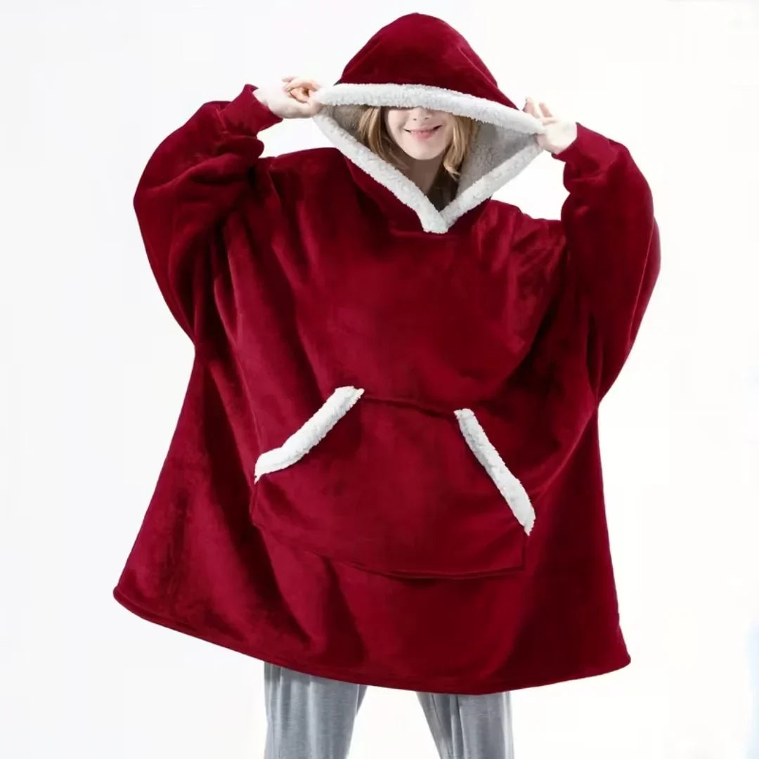 Deken-Hoodie Oversized – met Sherpa-Fleecevoering