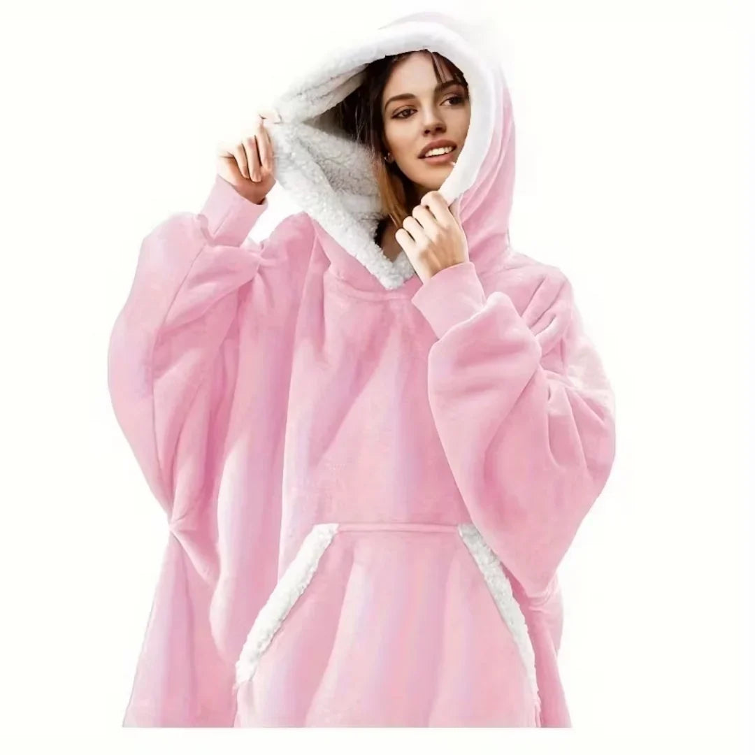 Deken-Hoodie Oversized – met Sherpa-Fleecevoering
