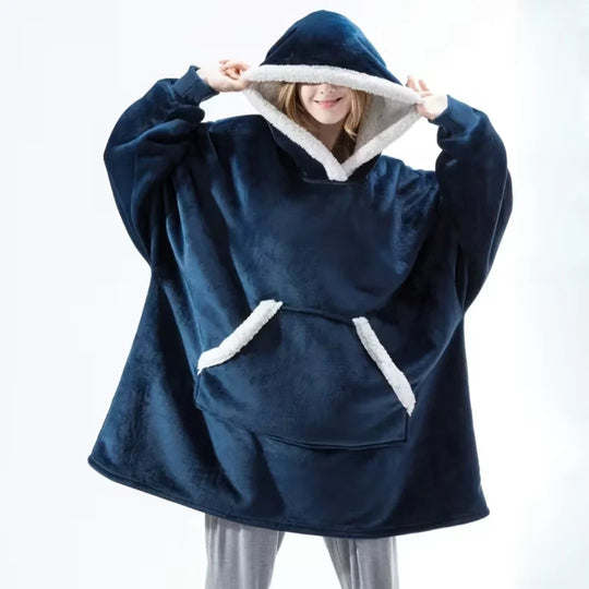 Deken-Hoodie Oversized – met Sherpa-Fleecevoering