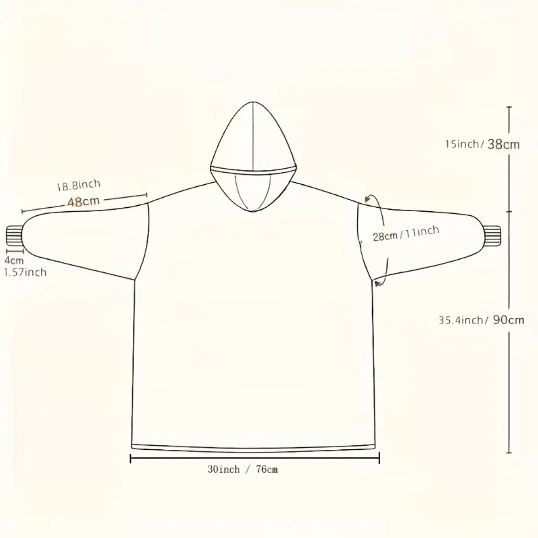 Deken-Hoodie Oversized – met Sherpa-Fleecevoering
