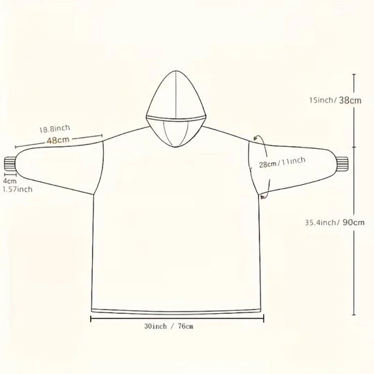 Deken-Hoodie Oversized – met Sherpa-Fleecevoering