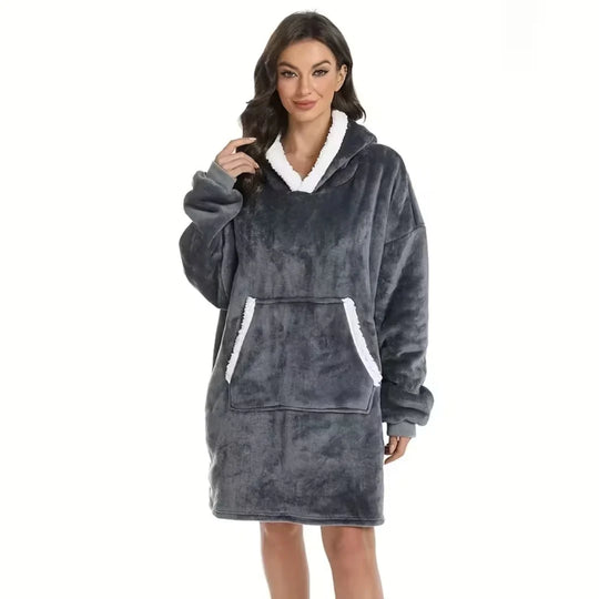 Deken-Hoodie Oversized – met Sherpa-Fleecevoering