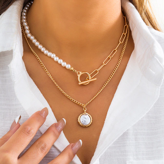 Layered Pearl Necklace – Timeless Layers of Elegance
