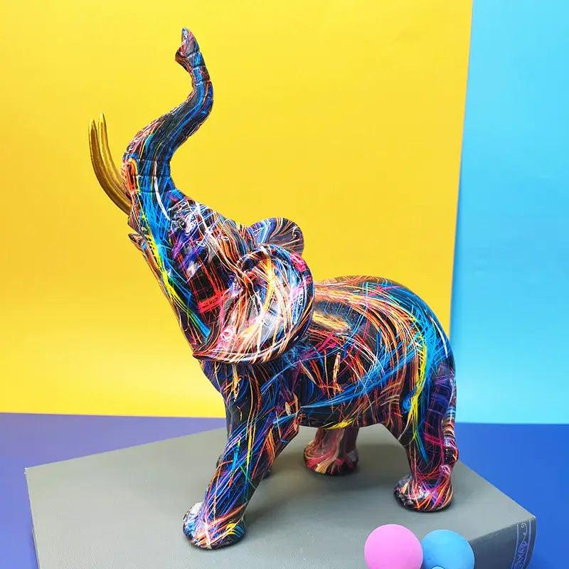 Gekleurde Olifant Sculptuur