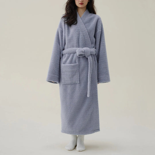 Flanellen Fleece Badjas Kimono Dames