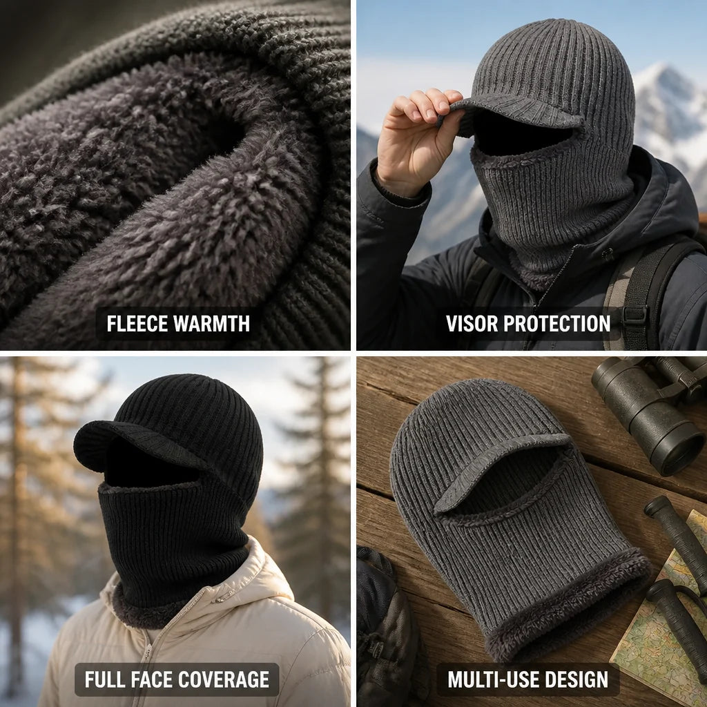 Gezichtsmasker Winter – Fleecegevoerd met Klep