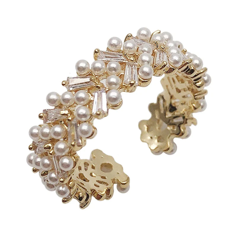 Bellissimo anello regolabile con perla