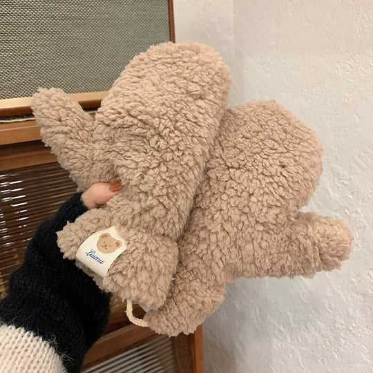 Handschoenen Teddystof – met Verstelbaar Koord