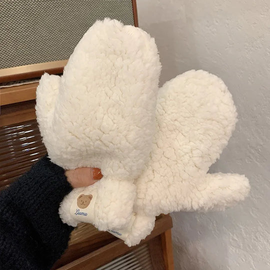 Handschoenen Teddystof – met Verstelbaar Koord