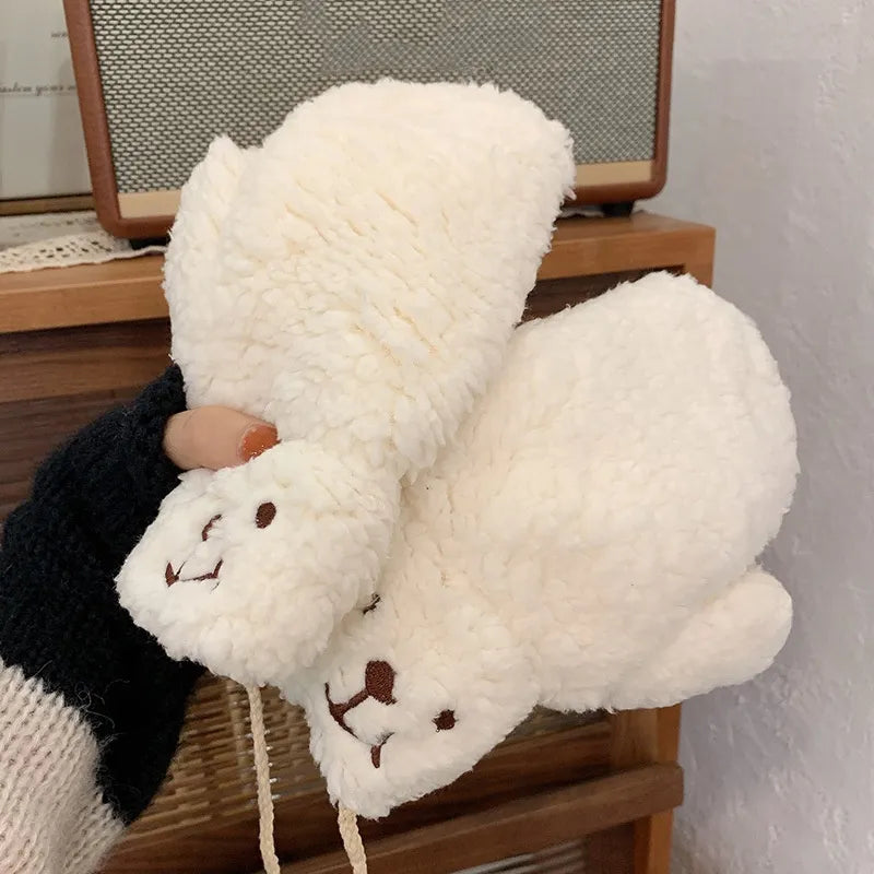 Handschoenen Teddystof – met Verstelbaar Koord