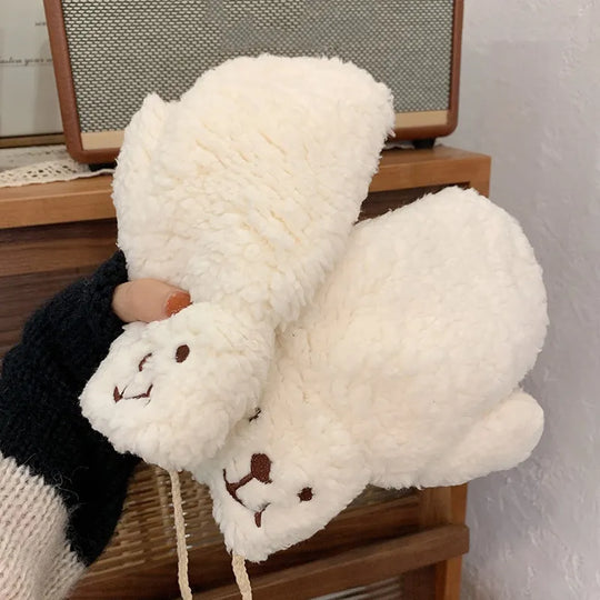 Handschoenen Teddystof – met Verstelbaar Koord