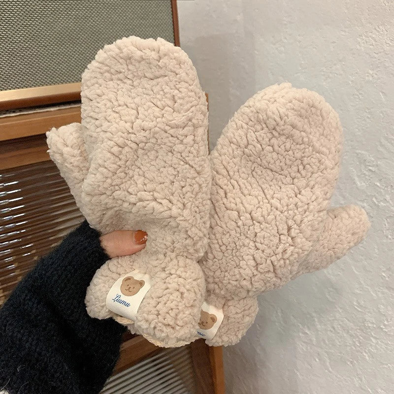 Handschoenen Teddystof – met Verstelbaar Koord