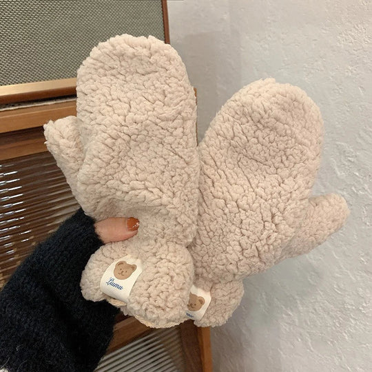 Handschoenen Teddystof – met Verstelbaar Koord