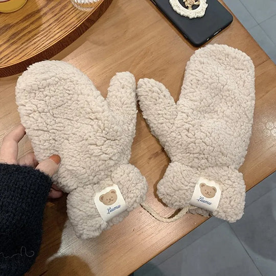 Handschoenen Teddystof – met Verstelbaar Koord
