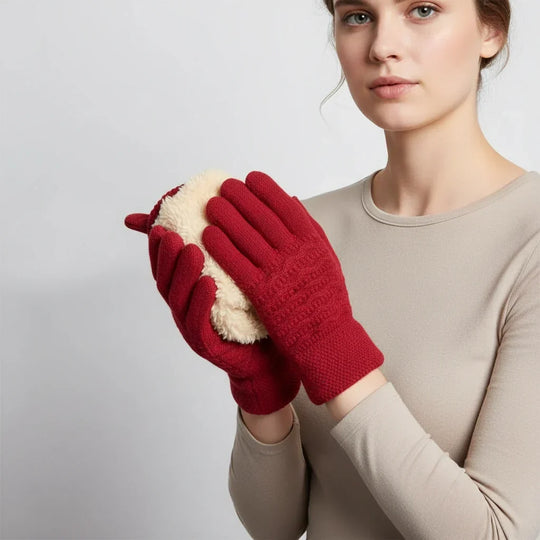 Handschoenen Touchscreen – Kabelpatroon met Fleecevoering