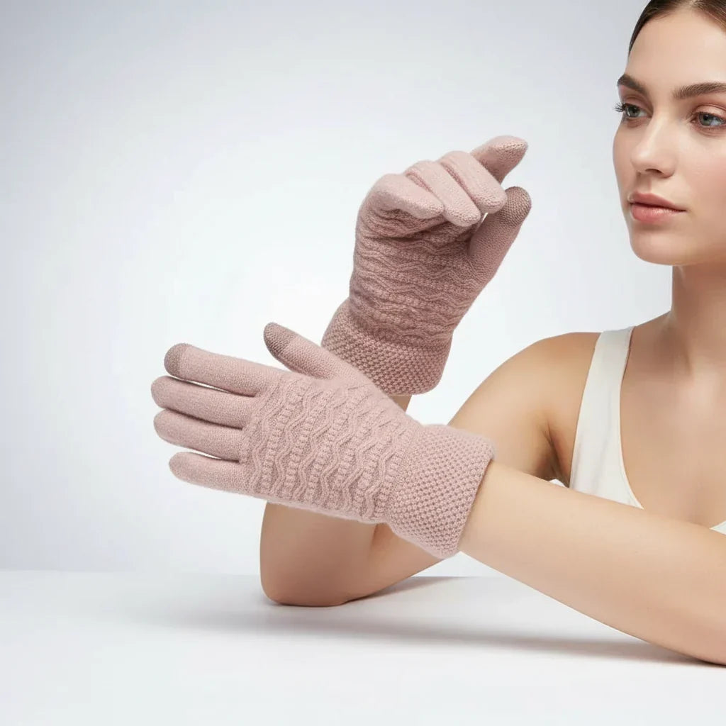 Handschoenen Touchscreen – Kabelpatroon met Fleecevoering