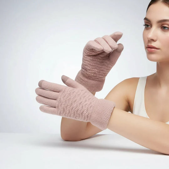 Handschoenen Touchscreen – Kabelpatroon met Fleecevoering
