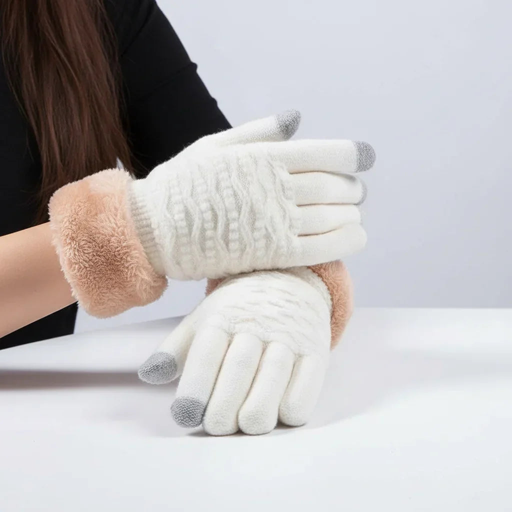 Handschoenen Touchscreen – Kabelpatroon met Fleecevoering