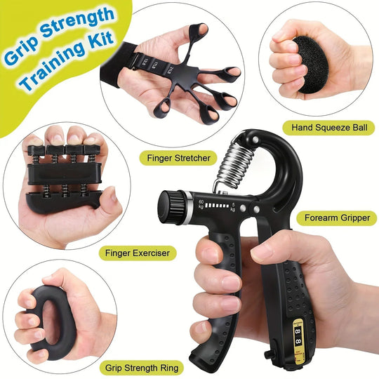 Handtrainerset 5-delig – Instelbare Weerstand voor Onderarm en Vingers