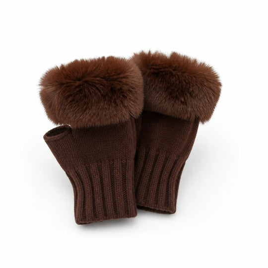 Handwarmers Vingerloos – Gebreid met Kunstbontrand