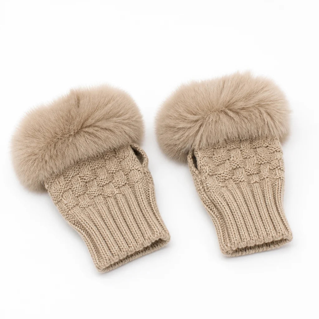 Handwarmers Vingerloos – Gebreid met Kunstbontrand