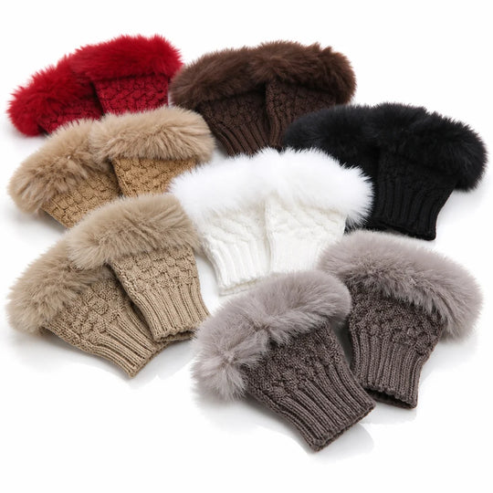 Handwarmers Vingerloos – Gebreid met Kunstbontrand