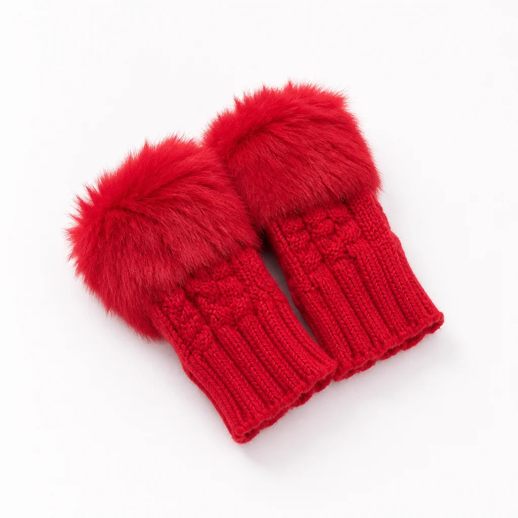 Handwarmers Vingerloos – Gebreid met Kunstbontrand