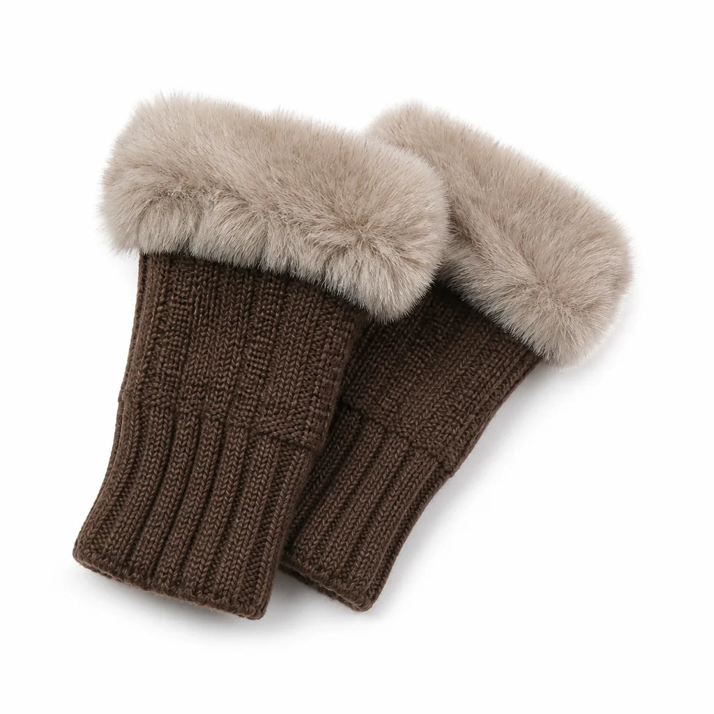 Handwarmers Vingerloos – Gebreid met Kunstbontrand
