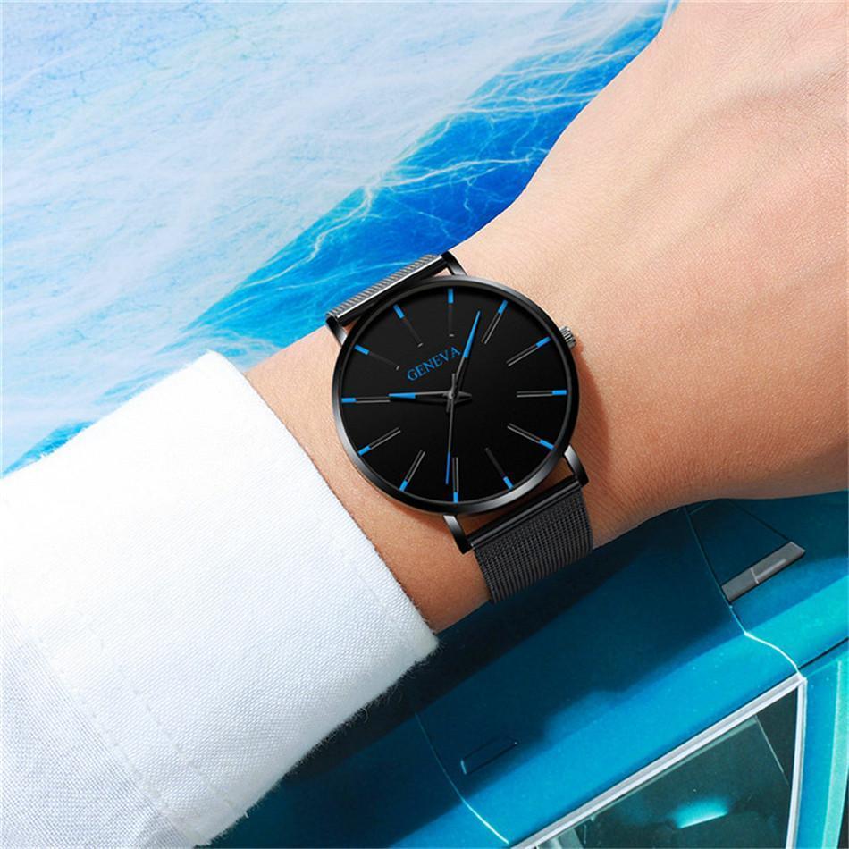Heren Horloge – Minimalistisch met Zwarte Wijzerplaat