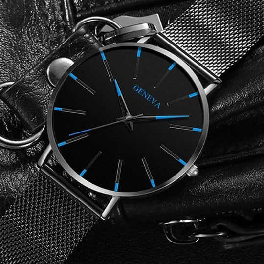 Heren Horloge – Minimalistisch met Zwarte Wijzerplaat