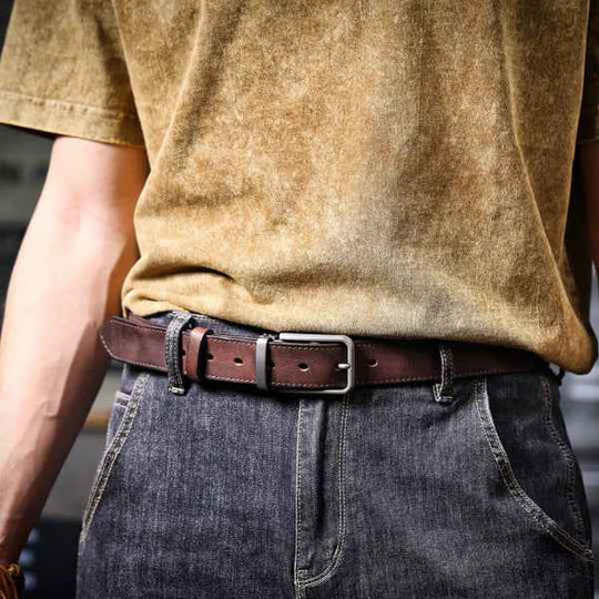 Heren Riem Leer – Klassiek met Moderne Gesp