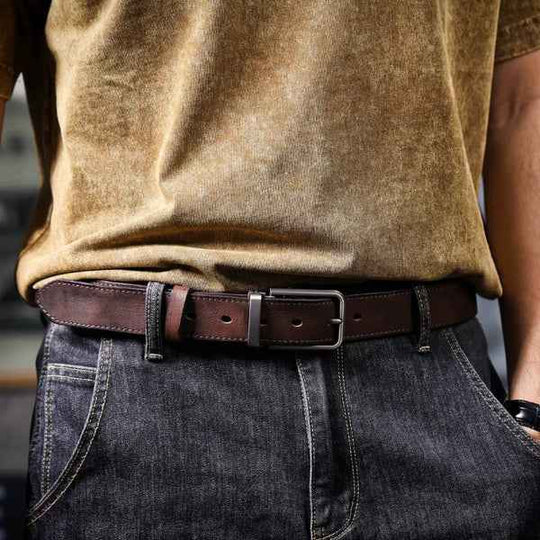Heren Riem Leer – Klassiek met Moderne Gesp