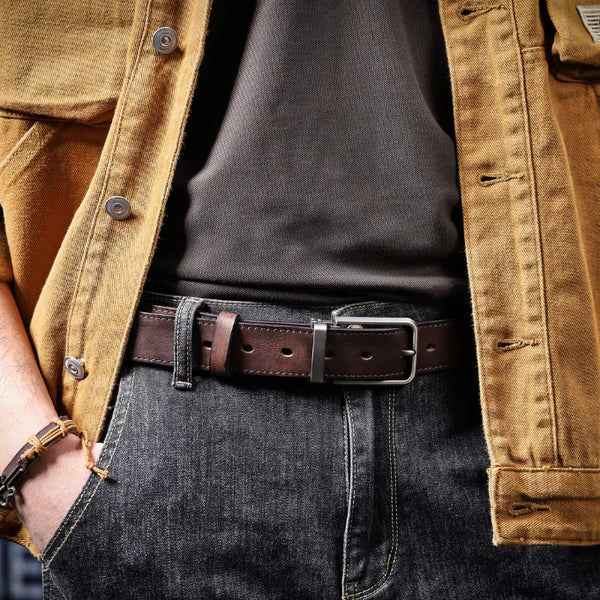 Heren Riem Leer – Klassiek met Moderne Gesp