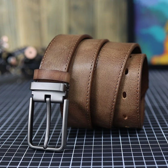 Heren Riem Leer – Klassiek met Moderne Gesp