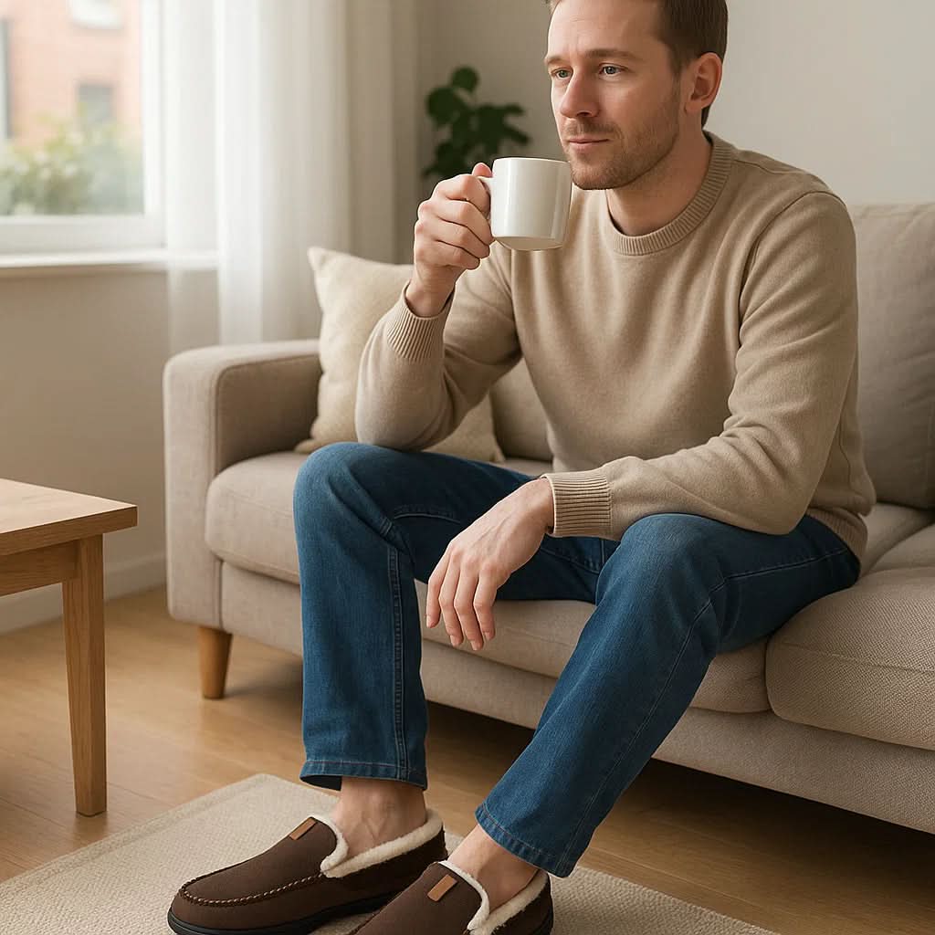 Herenpantoffels Imitatiewol – Loafermodel met Zachte Voering