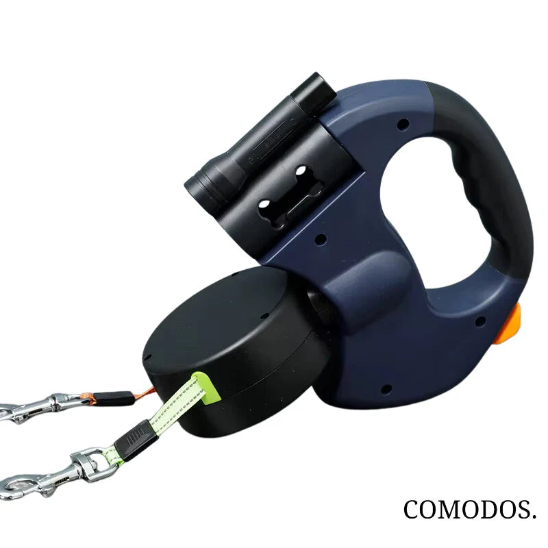 Hondenriem Duo - Uitrekbare Riem voor Twee Honden met LED Verlichting