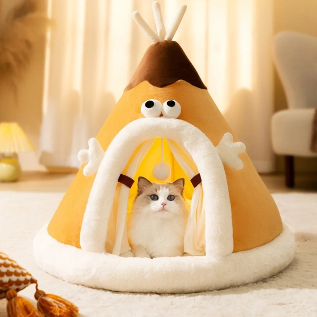 Kattenbed Tent – Zacht met Uitneembaar Kussen