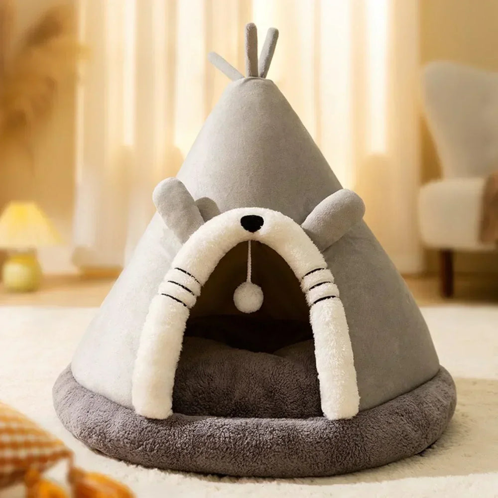 Kattenbed Tent – Zacht met Uitneembaar Kussen