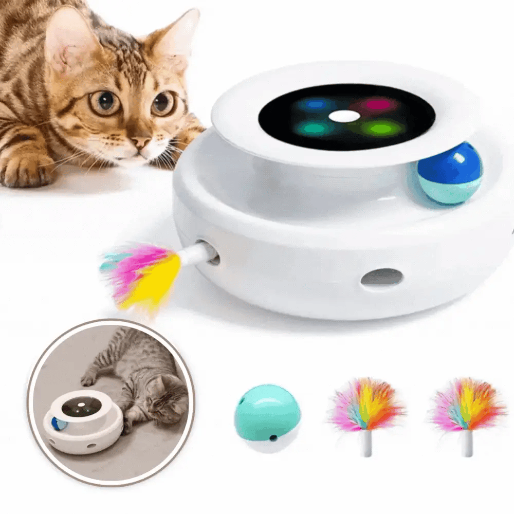 Kattenspeelgoed Interactief – Veer, Bal en LED in Één